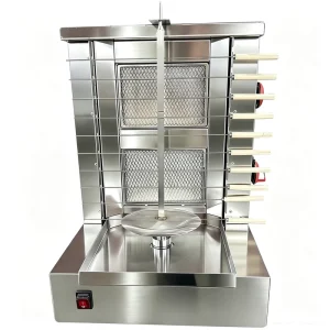 Hongxin GAS Middle East Stainless Steel Vertical Rotisserie Shawarma Doner Kebab Grill Skewer Freestanding Easy Operation Knob