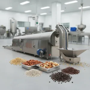 Horizontal Commercial Automatic Electric Soybean Roaster Sesame Nuts Coffee Bean Roaster Pepper Sunflower Seeds Roasting Machine