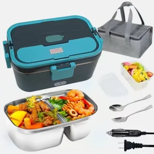 Hot 1.8L Self Heating Electric Lunch Box Food Warmer Portable Heated Electric Lunchbox with Carry Bag