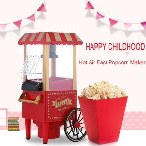 Hot Air Fast Popcorn Maker OEM Logo 110v 220v PopCorn Machine Automatic Hot Air Small Home Used Portable Popcorn Machine
