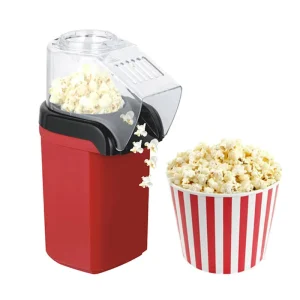 Hot Air Popcorn Maker Fast Popcorn Popper Machine Transparent Top Cover Easy Clean Household Snack Maker