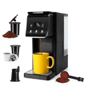 Hot & Iced Coffee Maker with Bold Setting Single Serve Coffee Maker for K Cup and Grounds