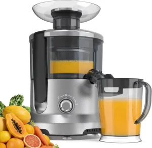 Hot Selling Electric 500W Juicer Machine Household Large 2.6 Inch Feed Chute Whole Fruit Centrifugal 3 Speed Stainless Steel