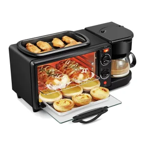 Household 1050W 3 in 1 Multifunction Breakfast Maker 9L Oven 0.5L Coffee Pot