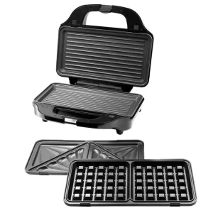 Household 1200W Big XL Size Extra Deep 3 in 1 Detachable Stainless Steel Sandwich Maker