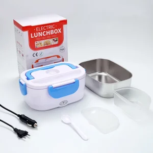 Household 2-in-1 Portable Lunch Box Set Safe Stainless Steel Food Warmer Electric Lunch Box with Carry Bag