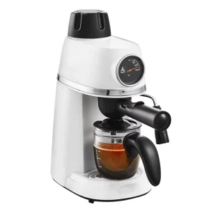 Household 3.5 Bar Espresso Maker with Milk Frother Steam Wand Temp Gauge for Latte Cappuccino NTC Control System 4 Cup Coffee
