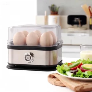 Household Automatic Multifunctional Steamer Portable Stainless Steel Egg Cooker 6 Eggs Capacity Mini Electric Boiler