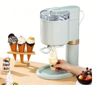 Household Automatic Soft Serve Ice Cream Maker Countertop DIY Homemade Ice Cream Cone Making Machine for Kids Dessert