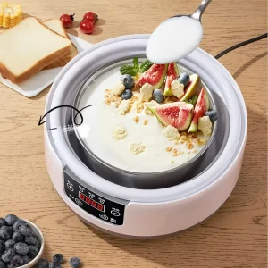 Household Automatic Yogurt Maker with Stainless Steel Pot 1.2L Portable Fermentation Machine for Kitchen