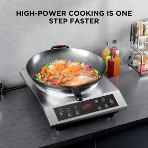 Household Commercial Dual Use Single Burner Induction Cooker 3500W Multifunctional Wok Plate Stove 220V Button Control Cooktop