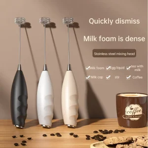 Household Commercial Use Food Grade Battery Powered Electric Handheld Milk Frother with One Button Control