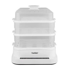 Household Electric Food Steamer 3-Layer 800W 34L Stainless Steel Inner Pot Touch Control 6-10 Minutes