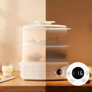 Household Electric Food Steamer Cooker Multi Function 3 Layer 12L Instant Steam Digital Control Timer