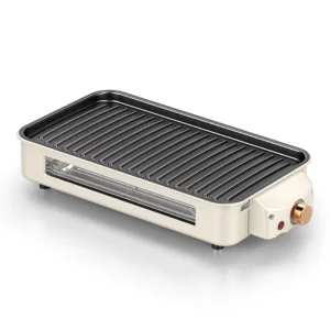 Household Electric Grill Removable Non-Stick Tabletop Smokeless Cooking Griddle for Indoor Barbecue