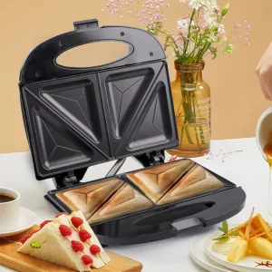 Household Electric Grill Toaster Sandwich Burger Maker Machine with Waffle Plates Square Pattern Power Source Included