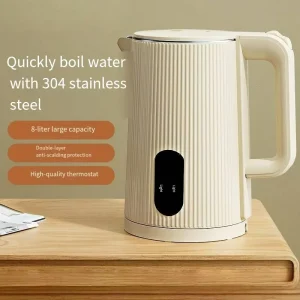 Household Electric Kettle Stainless Steel Large Capacity with Automatic Shut-off and Insulation Function