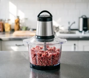 Household Electric Meat Grinder Mini Food Processor for Vegetable Garlic Nut Chopping Easy Clean Glass Bowl Meat Mincer