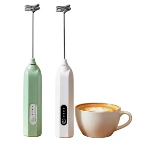 Household Electric Milk Frother Handheld Stirrer Coffee Frother Milk Whisk Rechargeable Modern Minimalist Design