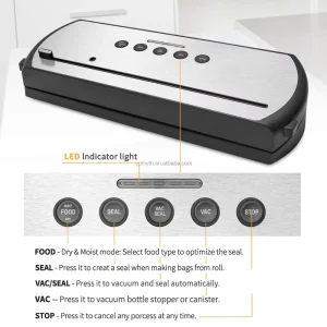 Household Electric Portable Overheating Protection Stainless Steel Table Vacuum Food Sealer Bag Cutter 25ml Capacity 30cm