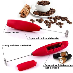 Household Electric Stainless Steel Portable Handheld Battery Operated Egg Coffee Milk Frother