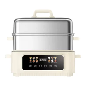 Household Electric Steam Cooker Multi purpose Foldable Food Steamer Stainless Steel Cooking Pot