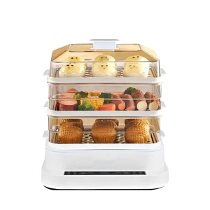 Household Electric Steamer Three layer Large capacity Transparent Steam Pot Fully Automatic Small Appliances Microcomputer
