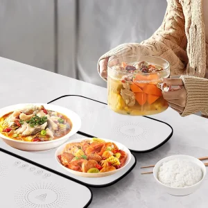 Household Electric Warm Board Food Warming Tray Portable Fast Heating Tray Mat Induction Food Warming Tray for Kitchen