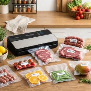 Household Food Grade Waterproof PA Nylon Vacuum Sealer Bags High Quality Gravure Printed Vacuum Packaging Bags for