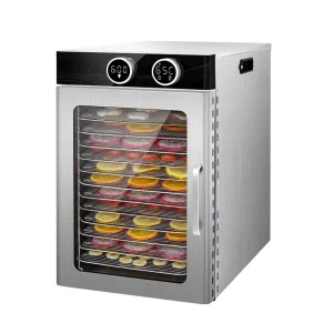 Household Fruit and Vegetable Stainless Steel Food Dehydrator Machine 6 12 Trays Full Glass Door Snack Dehydrator