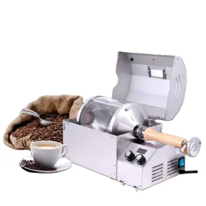 Household Gas and Electric Heating Small Coffee Roasting Machine with Motor 100 400g Capacity