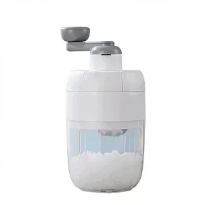 Household Hand-Crank Plastic Ice Crusher Fluffy Ice Maker 1L Container No Plug-In Home Use
