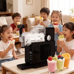 Household Ice Cream Maker Button Control 170w 1.8l Table Top Multifunctional Small Soft Ice Cream Machine for Kids