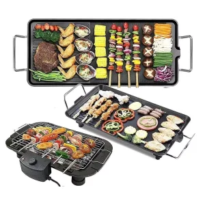 Household Indoor Meat Skewers Non stick Coating Cooking Pan 220V Multifunctional Electric Grill