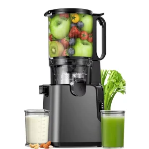 Household Juicer Machines with 5.8″ Large Chute 2-in-1 Cold Press Juicer for Whole Vegetables Fruits Making Nut Mike Juice