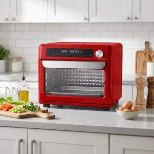 Household Kitchen Air Fryer Oven Digital Oven Double Glass Door Toaster Air Oven Low Fat Healthy