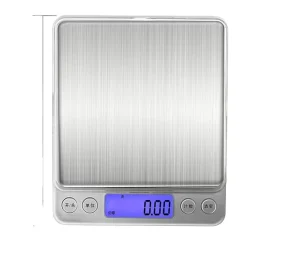 Household Kitchen Electronic Baking Gram Scale Gold LCD Display Digital Rectangle Battery Powered Jewelry Scale with Lid