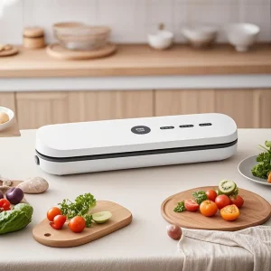 Household Kitchen Food Saver Automatic Vacuum Sealing Machine 60kPa Strong Suction Sealer