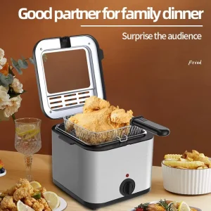 Household Large Capacity Square Aluminum Overheat Protection All In One Electric Deep Fryer for Fried