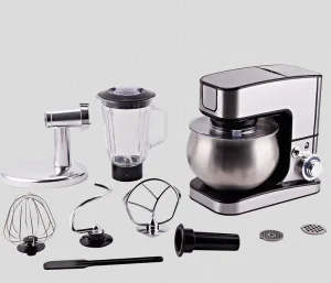 Household Low Noise Multi-functional 5 in 1 Stand Food Dough Cake Mixer with Juicer Blender Meat Grinder