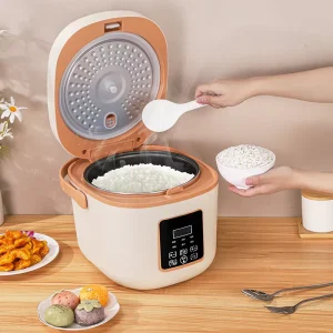 Household Mini Portable Electric Rice Cooker Mechanical Timer Control 3L Non-Stick Inner Pot Digital LED Display Eco-Friendly