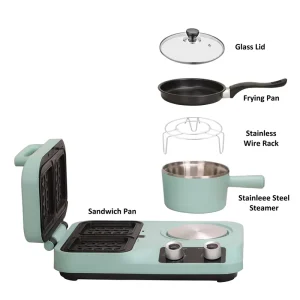 Household Multifunction 3 in 1 Breakfast Sandwich Maker All in One with Detachable Sandwich Maker Two Plate