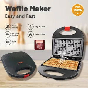 Household Multifunctional Breakfast Maker 3 in 1 Sandwich Donut Waffle Sausage Grill with Non Stick Plates Anti Scald Handle