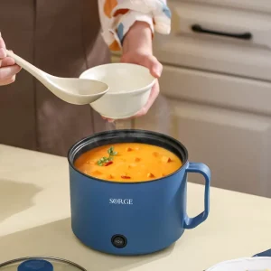 Household Multifunctional Electric Hot Pot Rice Cooker with Tempered Glass Lid Steamer