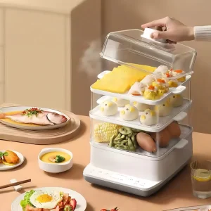 Household Multifunctional Electric Steamer 3 Layer 16L Large Capacity Steam Pot for Kitchen Use