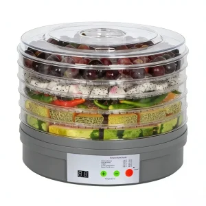 Household Plastic Vegetable Herbal Dehydrator Multi functional Electric Food Drying Machine with Digital Control and 5 Trays