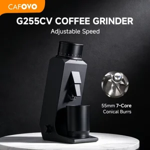Household Professional 55mm Conical 7 Core Burr Electric Automatic Single dose Coffee Bean Grinder for Espresso