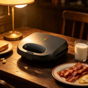 Household Sandwich Press Toaster Equipped with Dual Light Indicators