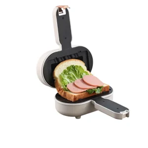 Household Sandwich Waffle Press Machine Mini Breakfast Maker with Non Stick Coating Energy Efficient Portable Design