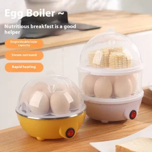 Household Small Egg Cooker Steamer Multifunctional Anti-Dry Burn Automatic Power Breakfast Egg Custard Boiler